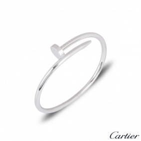 Cartier Unworn White Gold Plain Juste Un Clou Bracelet Size 17 B6048317